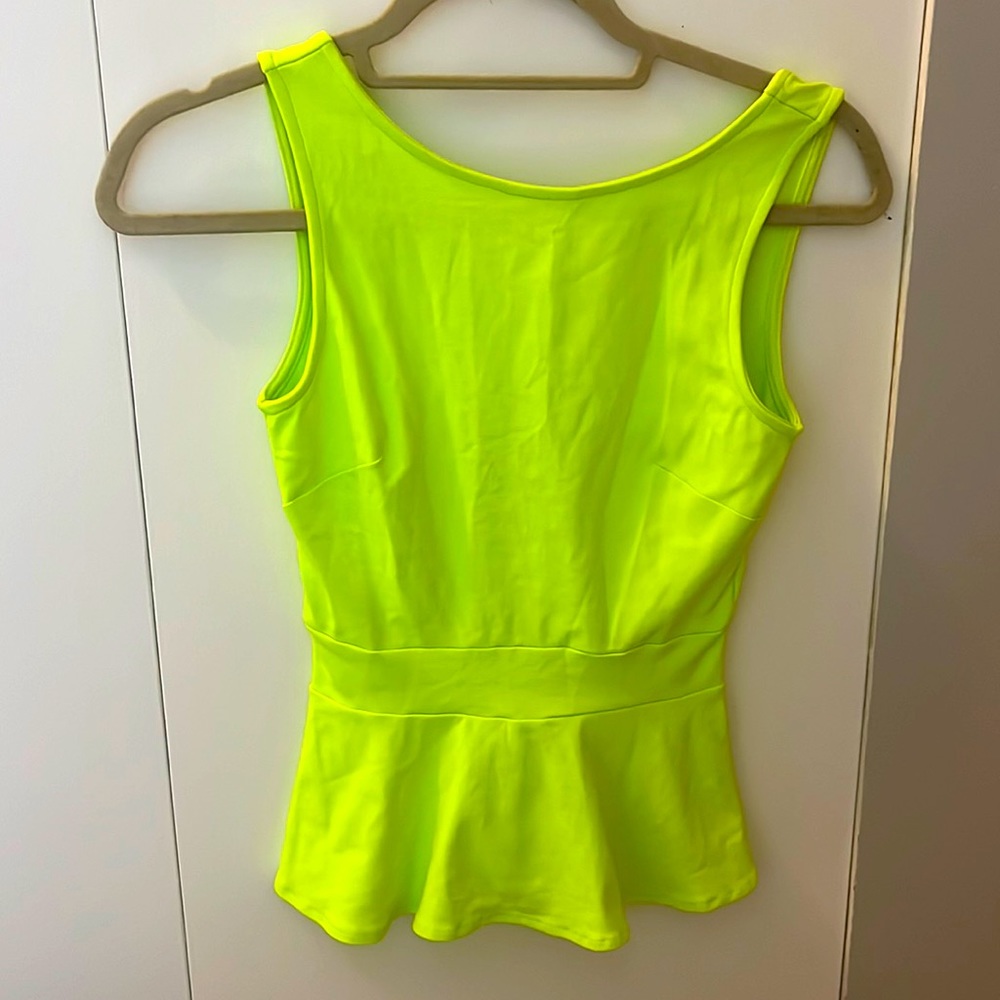 Bebe neon green peplum top size xs